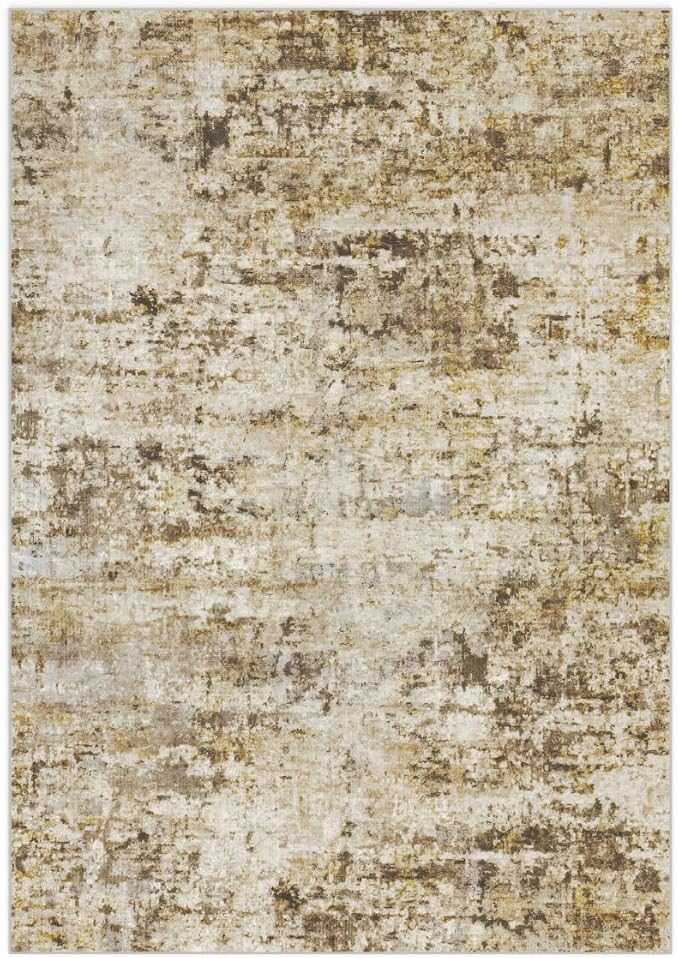 3x5 Area Rugs Washable Living Room Rug-No Slip Soft Carpets Modern Abstract Indoor Floor Stain Resistant Carpet for Bedroom Dining Room Farmhouse Nursery Home Office Brown