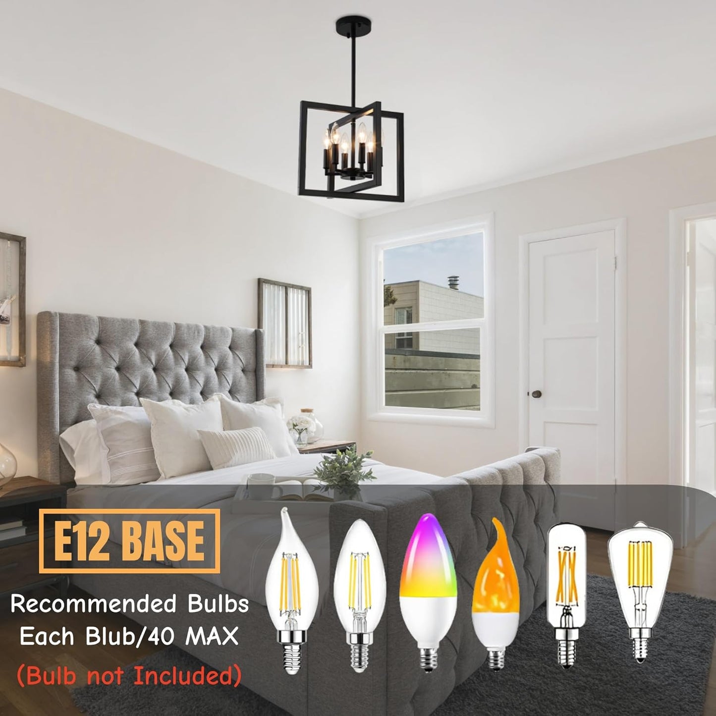 ANKYLHUA Small Black Chandelier,6-Lights Ceiling Light Fixture E12,Adjustable Hight Pendant Lights Kitchen Island,Chandeliers for Dining Room Bedroom,Entryway,Foyer