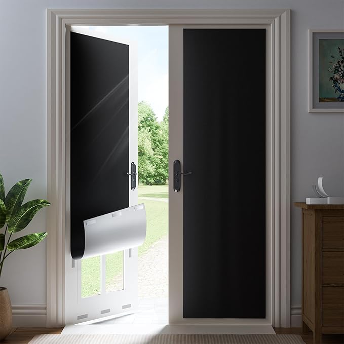 23" W x 64" L 100% Blackout Curtains, Total Darkness No-Drill Black Out Window Cover,Temporary Blackout Shades with Hook & Loop Tape – for Bedroom, Nursery, Dorm, Travel (Black)
