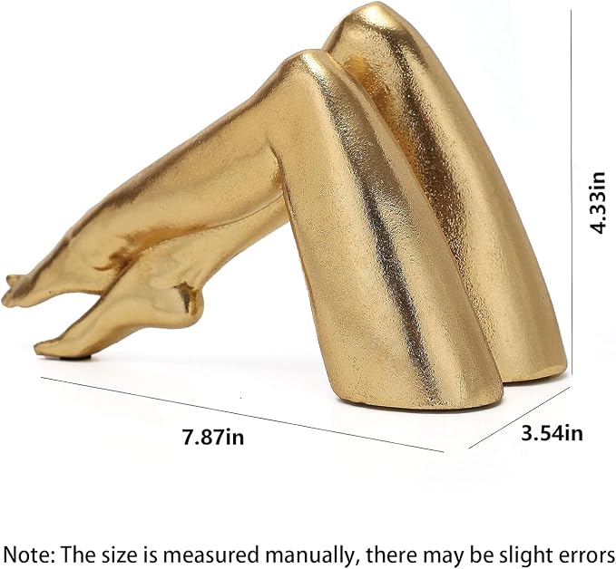 Golden Legs Sculpture Resin Statues Home Decor (Bowed Leg) | Gold Legs Shelf Decor Electroplated Resin Statues Office Desktop Home Decor Bedroom Sculpture Indoor/Outdoor Ornament
