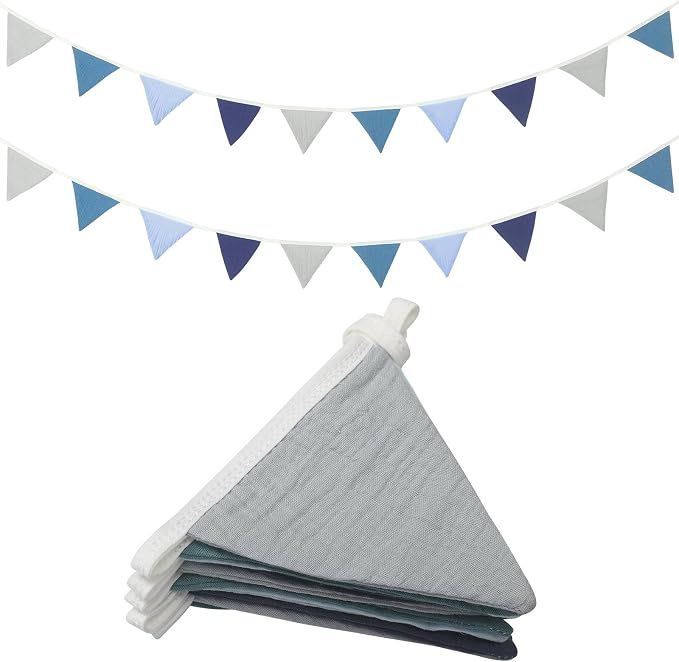 Oudain 2 Pcs Pennant Banner Flags Nursery Garland Triangle Bunting Flags Playroom Wall Decor Banner for Nursery Baby Shower Birthday Boho Wedding Party Event, Each 7.75 ft(Bright Color)