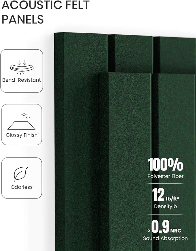 Fluxynara Large Felt Bulletin Board 48" x 36" Cork Board Alternative-12 Pack with 64 Safe Removable Adhesive Tabs, Cork Boards for Walls Cork Board for Home Office Classroom Pin Board- Pine Green