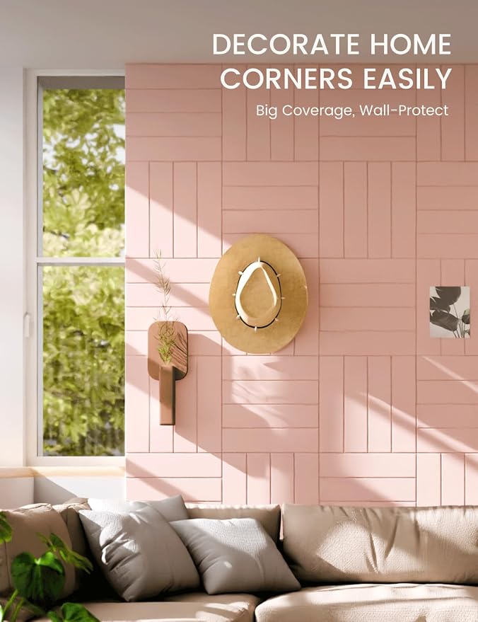 Fluxynara Felt Bulletin Board Tiles Large 48" x 36" Cork Board Alternative-12 Pack with 64 Adhesive Tabs, Thick Slat Wall Panels for Office Decor, Push Pin Board Wall Organizer Alternative -Pink