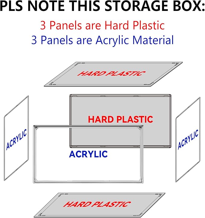 1 Pack Shoe Display Case Plastic Shoe Storage Box with Magnetic Acrylic Door Size 12.5, Transparent Sneaker Boxes Shoe Rack Substitute Closet Organizers Storage Bins, Easy Assembly