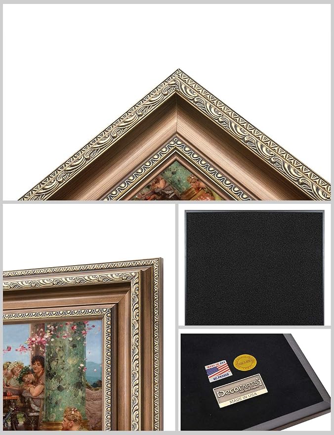 DECORARTS - The Roses of Heliogabalus by Lawrence Alma-Tadema. Oil Painting Reproduction, Giclee Print on Canvas. Ready to Hang, Wall Art for Home and Office Decor. Total Size w/Frame: 28.75x20.75