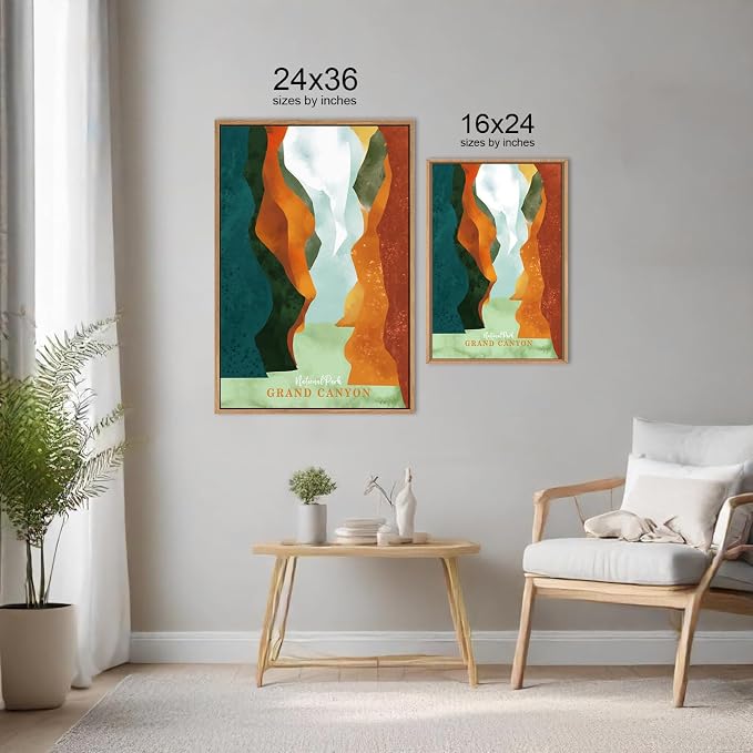 CHDITB Framed National Park Wall Decor, Grand Canyon Rocky Mountain Wall Art Set,Yosemite Sunset Forest Lake Canvas Art Prints, Nature Landscape Wall Painting for Living Room Bedroom Office 24"x36"