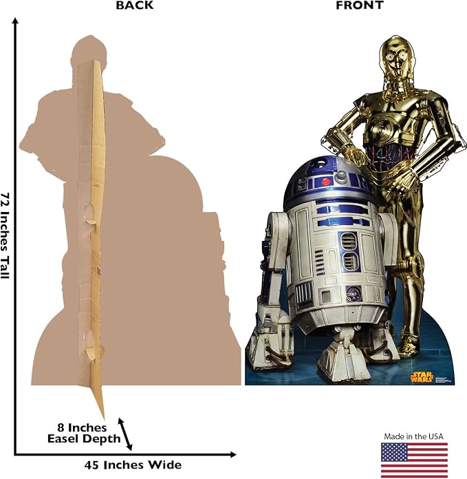 Cardboard People R2D2 & C3PO Life Size Cardboard Cutout Standup - Star Wars Classics Retouched