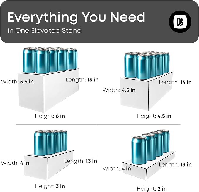 4cs Large Rectangle White Acrylic Buffet Riser Set Sizes (13" to 15") - Buffet Risers for Buffet Table, Display Stand Shelf for Catering Dessert Collectibles Jewelry Figures Show, Stackable Food Risers With Hollow Bottoms