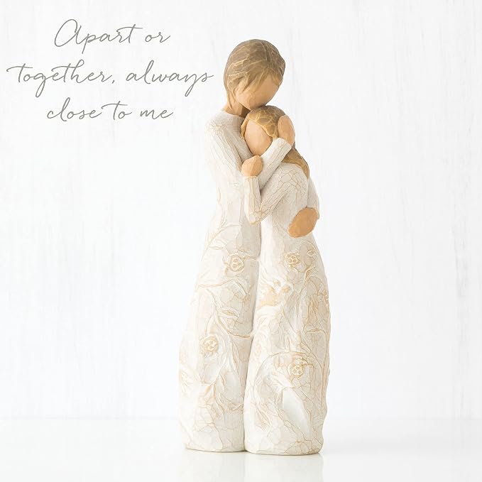 Willow Tree Close to me, Apart or Together, Always Close to me, Expresses Loving Relationships Between Mother and Daughter, Sisters or Friendships, Sculpted Hand-Painted Figure