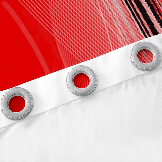 jejeloiu Red and Black Curtains for Bedroom (2 Panels, 42 x 63 Inch) Geometric Strip Lines Blackout Curtains for Adults Pearl Messy Rust Darkening Drapes Gradient Stryle Window Treatments s