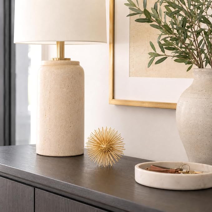 Torre & Tagus Gold Starburst Sphere Decor & Metal Spike Ball, 4 Inch | Adds sculptural gold texture to shelves, coffee tables, mantels, bowls, and consoles