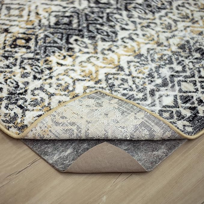 Mohawk Home Non Slip Rug Pad 2' 2" x 10' - 3/8" Thick Felt + Latex Rubber Gripper - Dual Surface Cushion for Hardwood, Carpet, Tile Floors, Made in USA