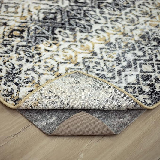 Mohawk Home Non Slip Rug Pad 2' 2" x 10' - 3/8" Thick Felt + Latex Rubber Gripper - Dual Surface Cushion for Hardwood, Carpet, Tile Floors, Made in USA