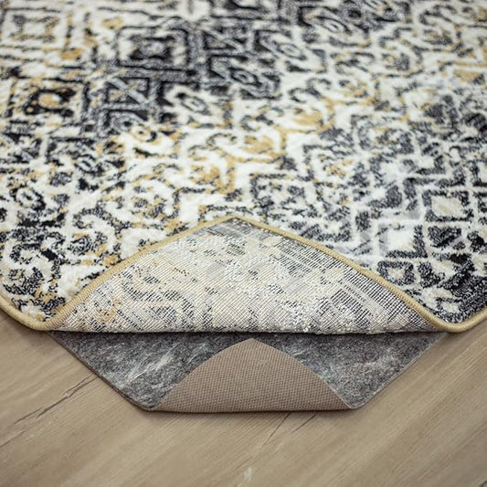 Mohawk Home Non Slip Rug Pad 2' x 8' - 3/8" Thick Felt + Latex Rubber Gripper - Dual Surface Cushion for Hardwood, Carpet, Tile Floors, Made in USA