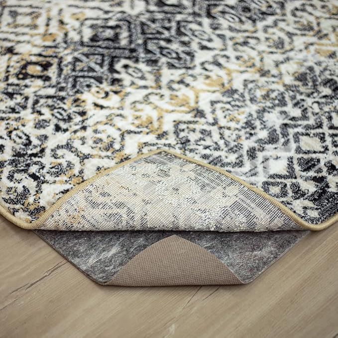 Mohawk Home Non Slip Rug Pad 2' x 6' - 3/8" Thick Felt + Latex Rubber Gripper - Dual Surface Cushion for Hardwood, Carpet, Tile Floors, Made in USA
