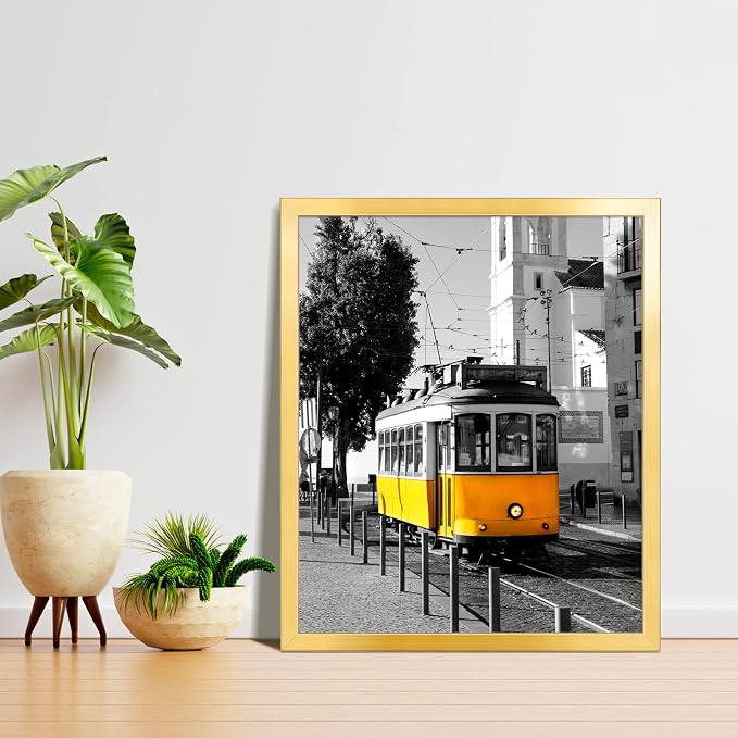 LaVie Home 24 x 30 Picture Frame, Large Poster Frame with High Definition Plexiglass, Horizontal or Vertical Wall Gallery Poster Frames Suitable for Photos, Artworks, Posters,Puzzle, Gold 1pc