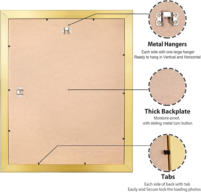 LaVie Home 20 x 27 Picture Frame, Large Poster Frame with High Definition Plexiglass, Horizontal or Vertical Wall Gallery Poster Frames Suitable for Photos, Artworks, Posters,Puzzle, Gold 1pc