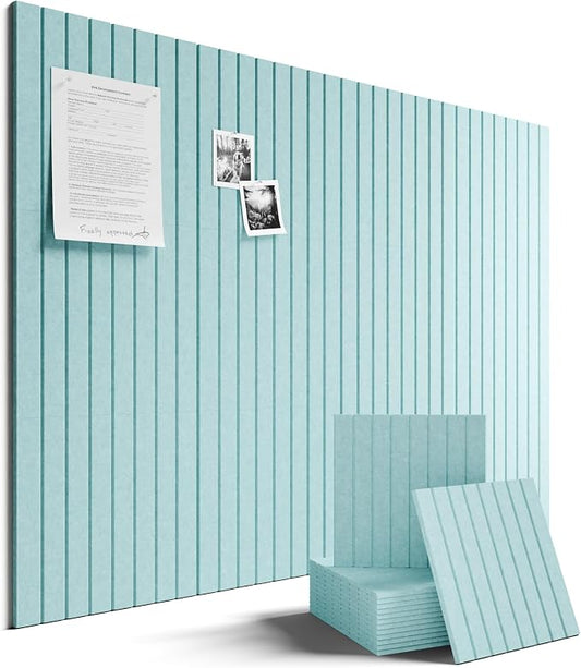 Fluxynara Large Felt Bulletin Board 48" x 36" Cork Board Alternative-12 Pack with 64 Safe Removable Adhesive Tabs, Cork Boards for Walls Felt Board for Home Office Classroom Pin Board-Teal Blue