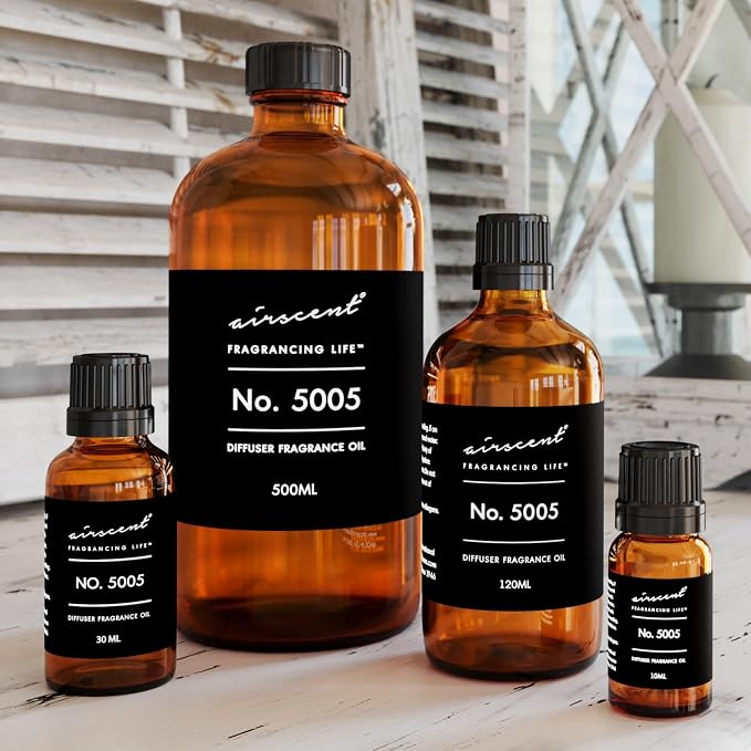 AirScent Diffuser Oil Inspired by TF's Oud Wood - No. 5005-500 ml | Perfume Dupe Fragrance Oil Blend for Ultrasonic and Waterless Diffusers and Crafting - 16.9 fl oz Glass Bottle