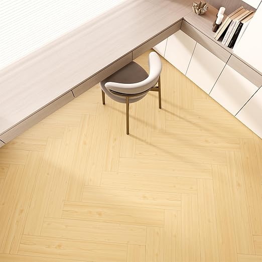 54 Sq. Ft Floor Tiles Peel and Stick Vinyl Floor 36 x 6 inch Luxury Self Adhesive Waterproof Flooring Planks DIY for Kitchen, Living Room, Shops, RV, Wood Look Plank, 36-Pack, Light Brown