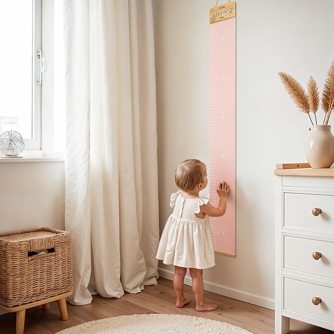 Beautiful Growth Chart for Wall - Cute Height Chart to Easily Track Your Kids' Growth and Milestones - Essential Baby and Toddler Playroom Decor that is Great for Gifting and Creates Lasting Memories