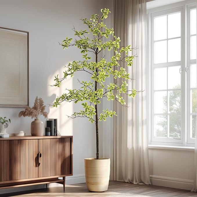 Erimda Faux Black Olive Tree 6ft, Faux Plants Indoor Large Tall Tree Artificial Shady Lady Tree with Natural Wood Trunk & Realistic Leaves, Fake Olive Plant for Home Office Indoor Decor