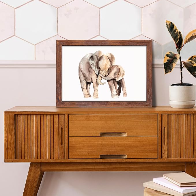 LaVie Home 14x22 Picture Frame Brown Poster Frame, Stable and Sturdy Frame and Polished Plexiglass, Horizontal and Vertical Format of The Walls 1 Pack