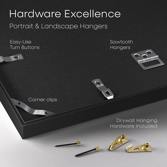 Homeforia Diploma Frame 16x20 Black, High End Metal 16 x 20 Black Certificate Frames with Mat 14 x 17, 20x16 Document Frame Matted to 14x17, Award Graduation Frames, Tempered Glass, Wall Kit, Set of 3