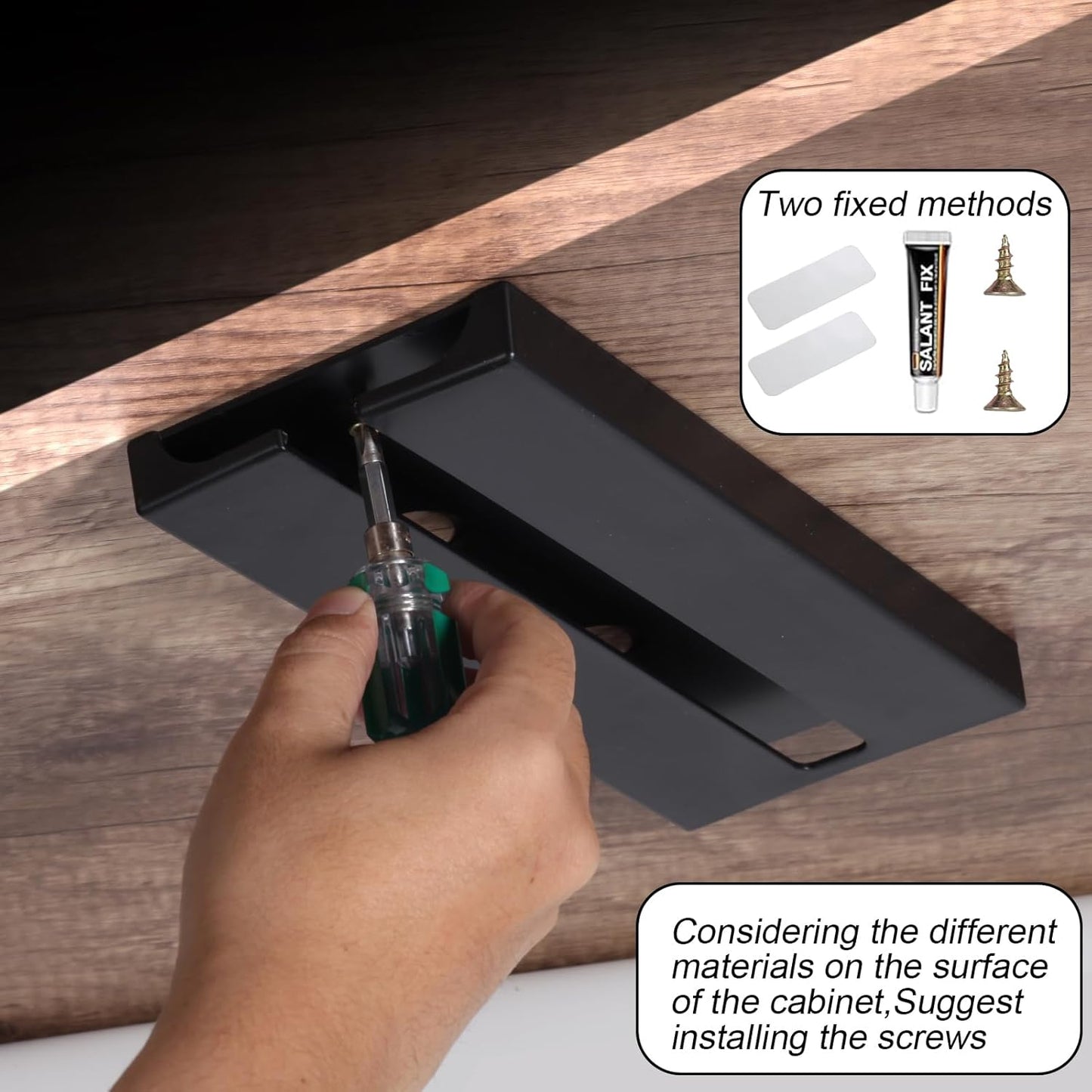 2Pcs Wine Glass Holder，Stemware Rack Plastic Punch-free Hanging Under Cabinet for Bar,Kitchen and Restaurant (black)