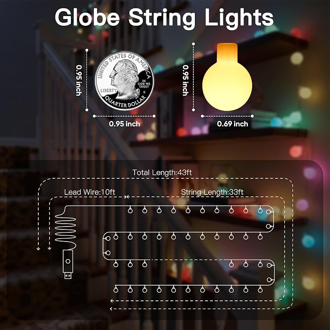 suddus 33FT 100LED Classroom Lights USB Globe String Lights Pastel Color | Pastel Fairy Lights With Remote Timer, String Lights for Dorm, Classroom, Birthday, Backyard, Patio, Party