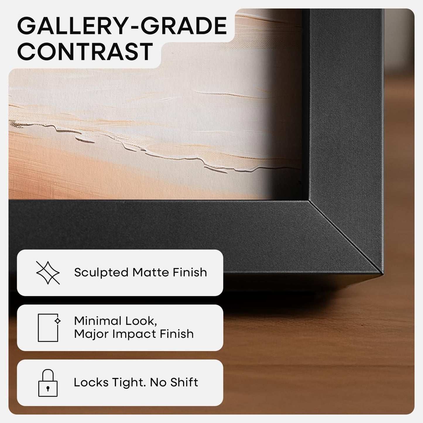 Homeforia 20x20 Picture Frame Black, High End Metal 20x20 Square Poster Frame Matted to 16x16 Print, 20 x 20 Black Frames with Mat 16 x 16 Photo, 20by20 Thin Frames, Tempered Glass, Wall Kit, Set of 1