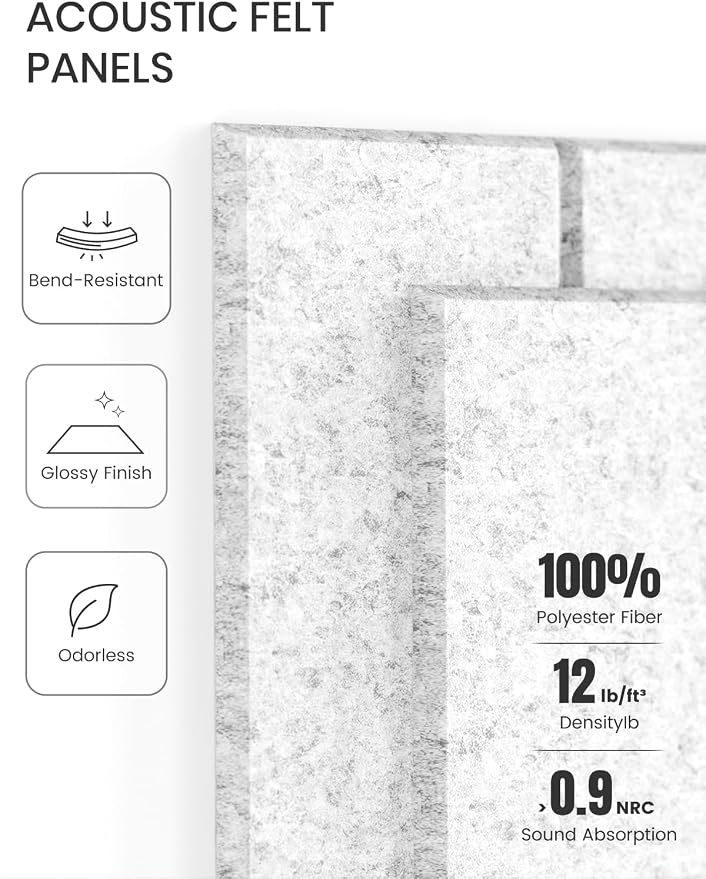 Fluxynara Large Felt Bulletin Board 48" x 36" Cork Board Alternative - 6 Pack with 32 Safe Removable Adhesive Tabs, Cork Boards for Walls for Home Office Classroom Pin Board-Light Gray