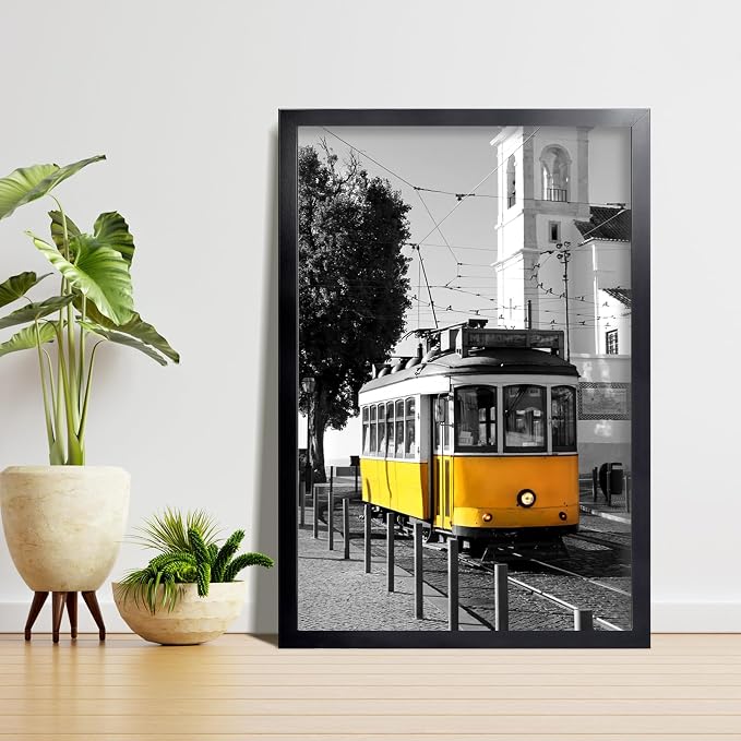 LaVie Home 22.375x34 Picture Frame Black Puzzle Frame, Display Pictures, Puzzle 22.375x34 Without Mat, Stable Frame and Polished Plexiglass, Horizontal and Vertical Format of The Walls