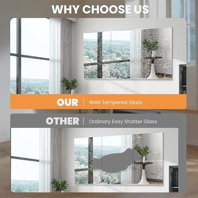 pertetey Home Gym Mirror, 63X24 Inch(1Pack) Large Frameless Tempered Glass Full Body Wall Mounted Mirror for Gym, Yoga, Exercise, Dance Studio