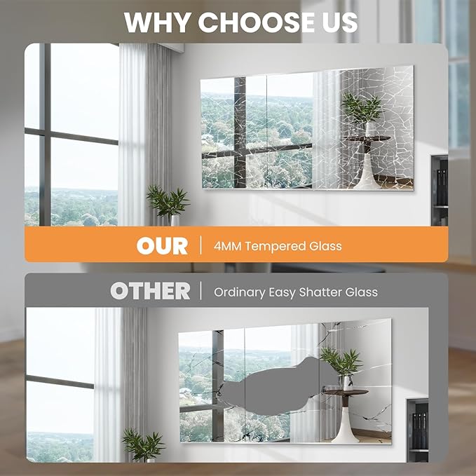 pertetey Home Gym Mirror, 79X36 Inch(1Pack) Large Frameless Tempered Glass Full Body Wall Mounted Mirror for Gym, Yoga, Exercise, Dance Studio