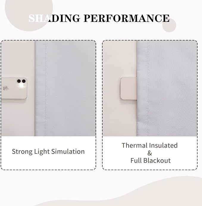 Melodieux 100% Blackout Curtain Liners for 84 Inches Long Sheers and Curtains, 2 Panels Set, Off White/Black, 50 by 80 Inch, Rings Included