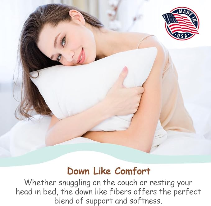 Pillowflex Synthetic Down Pillow Insert - 12x32 Down Alternative Pillow, Ultra Soft, Large Rectangle Body Sleeping Pillow, Lumbar, Long, Back - 1 Decorative Pillow Form