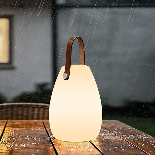 uuffoo Rechargeable Portable Table Lamp, Cordless RGB Lantern with Remote, Decorative LED Night Light, IP44 Waterproof Indoor Outdoor Lamp for Bedroom Patio Garden Wedding Party