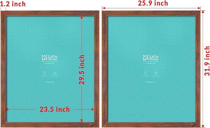 LaVie Home 24x30 Picture Frame Brown, Puzzles Frame for Wall Decoration, Classic Brown Minimalist Style Suitable for Decorating Houses, Offices, Hotels, Puzzles Posters Photos or Artwork（1 Pack）