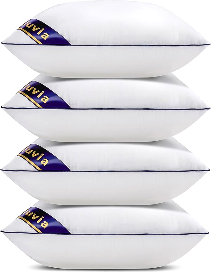 Siluvia Pillow Insert 18x18 Inch Set of 4 for Sofa, Couch, and Bed | 100% pure cotton shell, soft and breathable