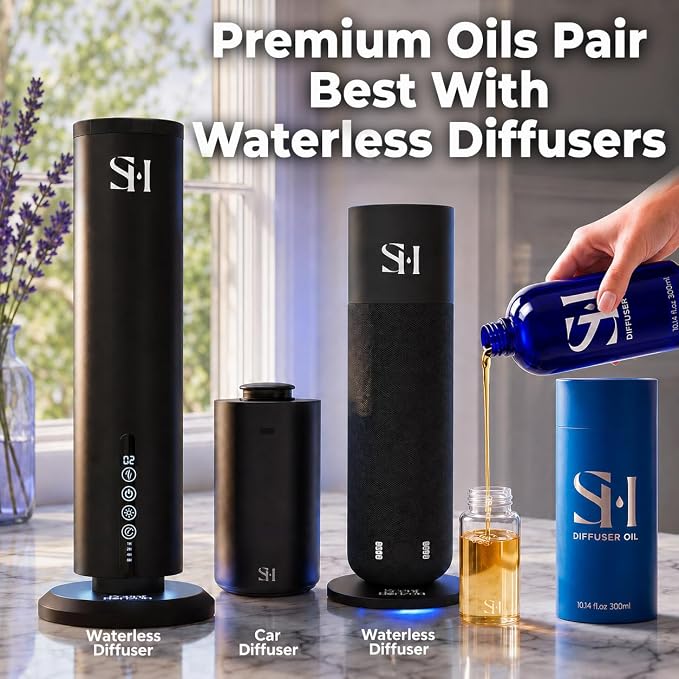 Paris 24k PK12 Hotel Scent Diffuser Oil | 2 Pack of 10.14 Fl Oz (300ml) - Waterless Diffuser Oil Refill & Highly Concentrated Fragrance Oil, Diffuser Oil Scents Luxury