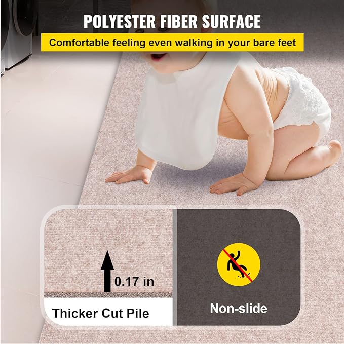 Happybuy 6 ft x 23 ft Brown Marine Carpet for Boats Waterproof - 0.18" Thick Indoor Outdoor Rug Carpet Roll for Home Patio Porch Deck