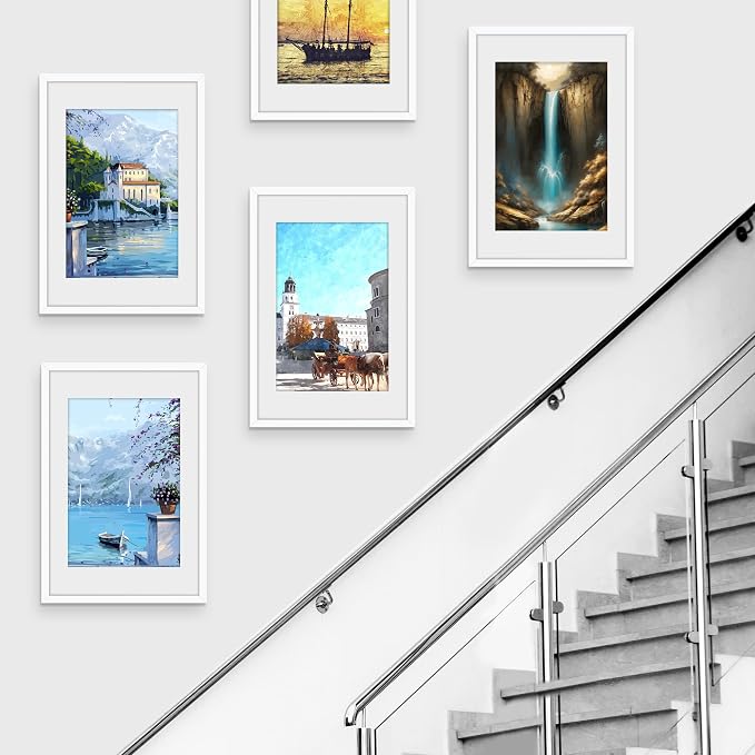 Picrit 16x24 Picture Frame 3 Pack, White Poster Frame, Display Poster 12 x 18 with Mat or 16 x 24 Without Mat for Horizontal or Vertical Wall Mounting