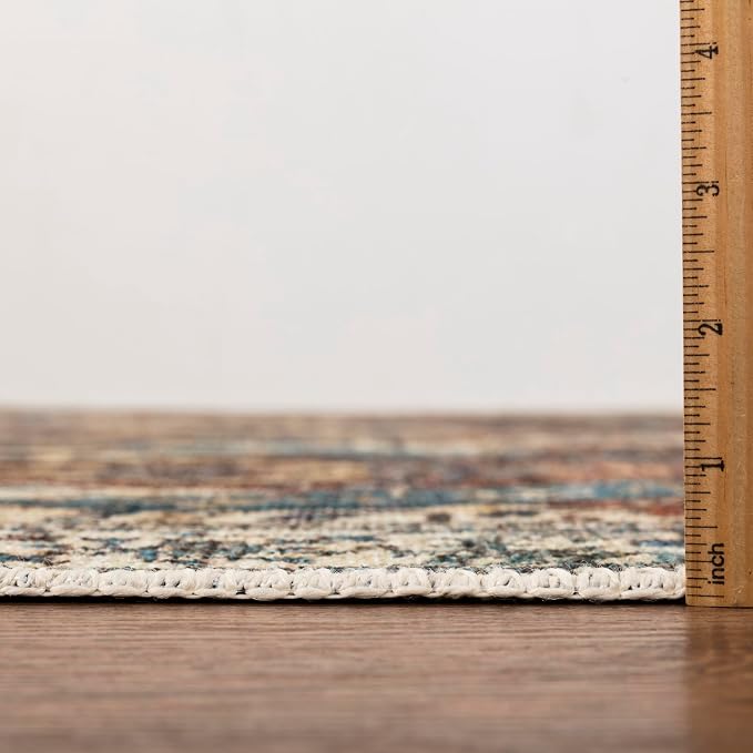Keen Home Design 30"x120" Rug - Machine Washable Runner with Non-Slip Backing, Ideal for Hallway, Entryway, Kitchen, Laundry Room - Vintage, Easy Clean, Durable, Low Pile Rug - (2'6" x 10')