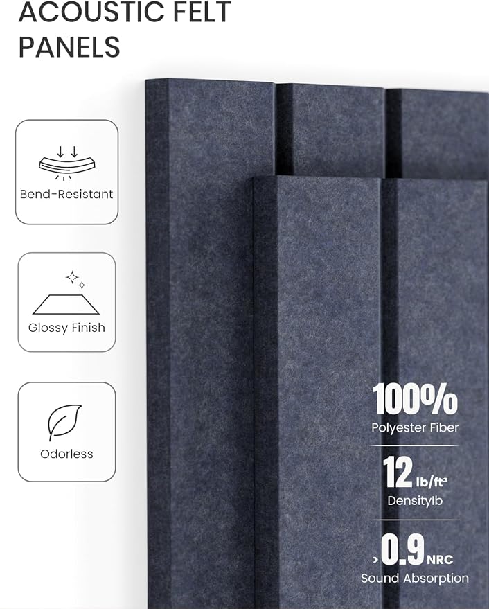 Fluxynara Large Felt Bulletin Board 36" x 24" Cork Board Alternative-6 Pack with 32 Safe Removable Adhesive Tabs, Cork Boards for Walls Cork Board for Home Office Classroom Pin Board-Navy Blue