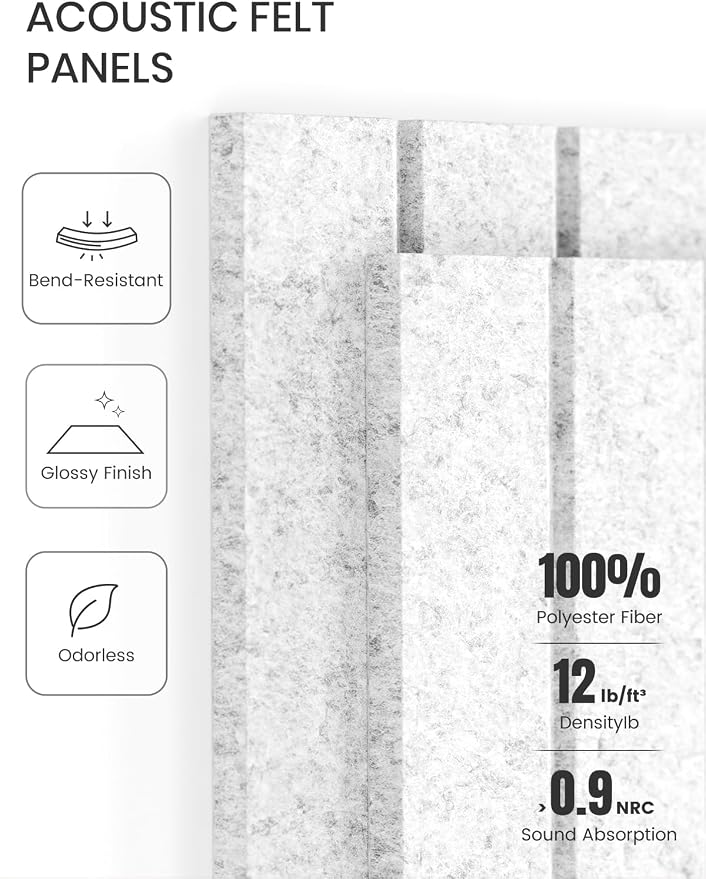 Fluxynara Large Felt Bulletin Board 48" x 36" Cork Board Alternative - 6 Pack with 32 Safe Removable Adhesive Tabs, Cork Boards for Walls for Home Office Classroom Pin Board-Light Gray