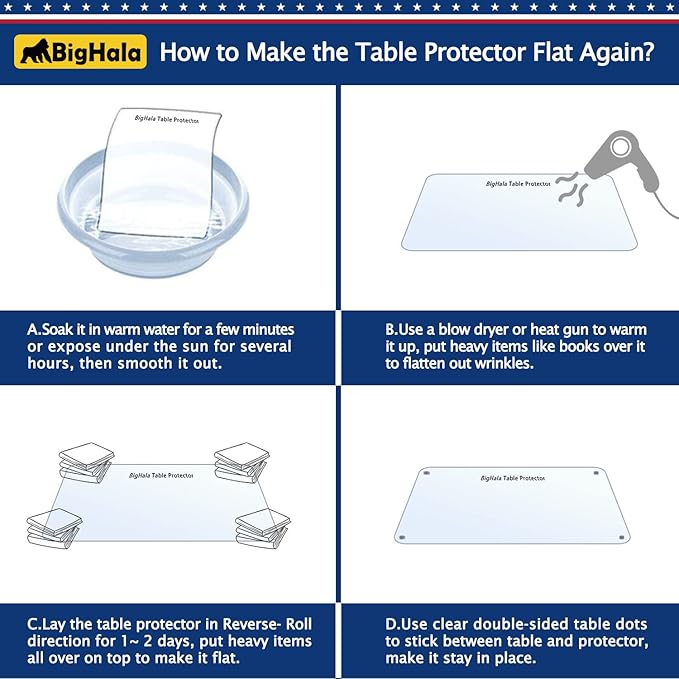 Table Protector Tablecloth Protector Clear Plastic Tablecloth Waterproof Wipeable Vinyl PVC for Rectangle Dining Tables Mat Pad Furniture Protector Good for 42" or 44" x 96 Inch Table 110 X 243 CM