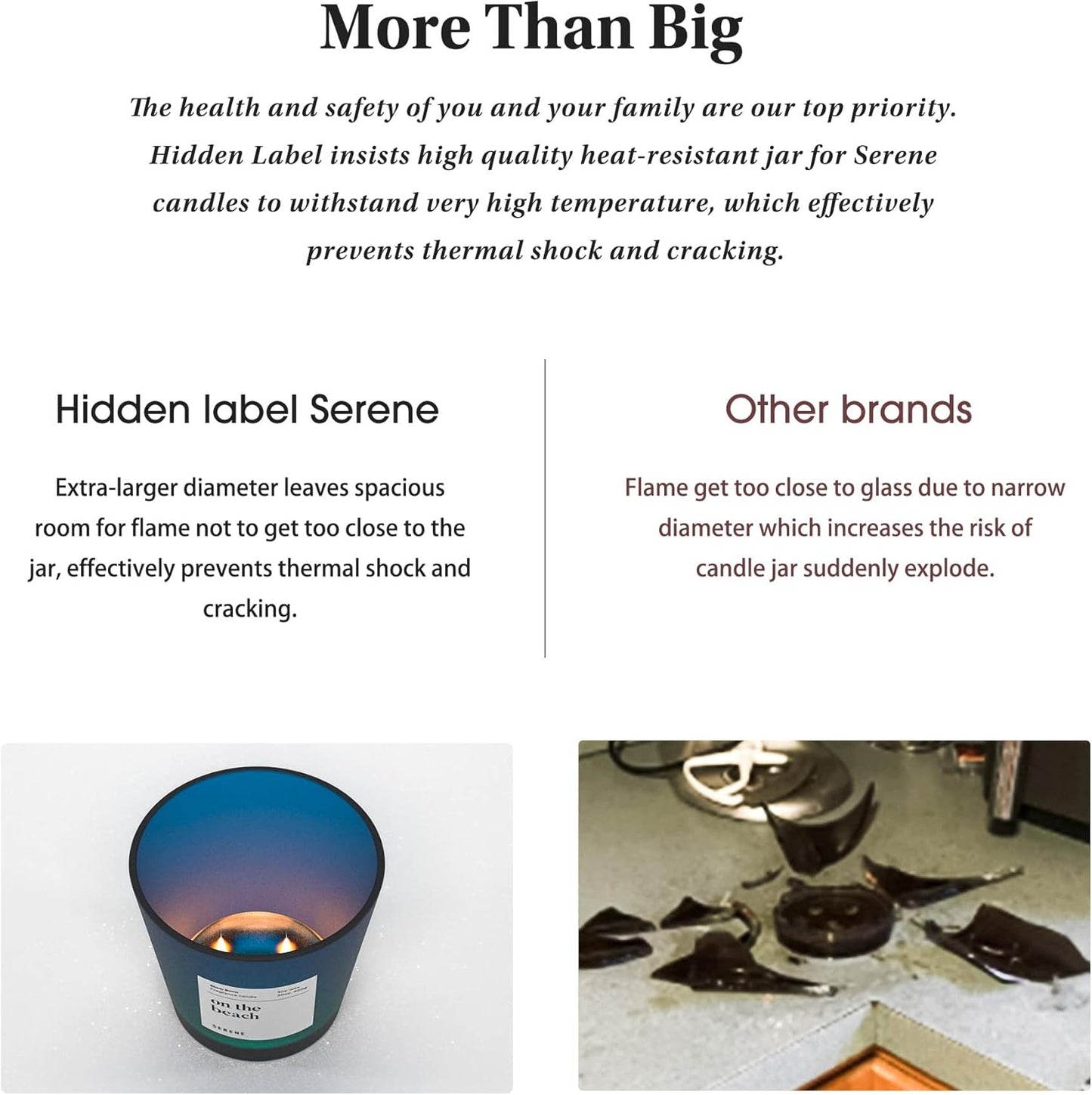 Hidden Label Large Scented Candle, Blood Orange & Grapefruit, 30oz 3 Wick Huge Candle, Serene Collection Slow Burn Natural Soy Candles for Home Scented