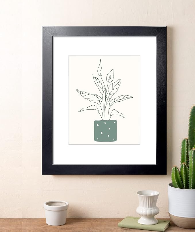 LaVie Home 14 x 17 Poster Frame Black, Display Pictures 11x14 with Mat or 14x17 Without Mat, Stable and Sturdy Picture Frame and Polished Plexiglass, Horizontal and Vertical Format of The Wall（1 Pack）