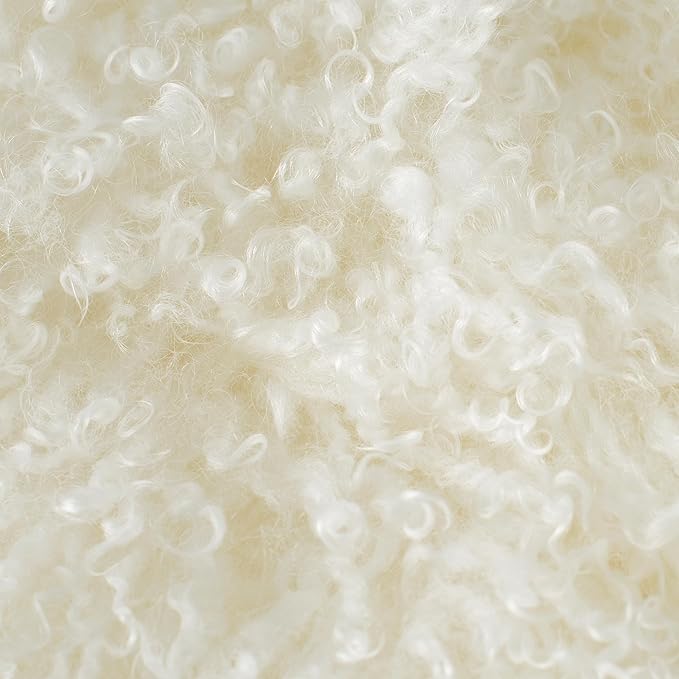 100% Genuine Sheepskin Area Rug Real Lightweight Fluffy Soft Mongolian Long Wool Fur Carpet for Couch Bed Sofa Bedroom Living Room White 2x5ft